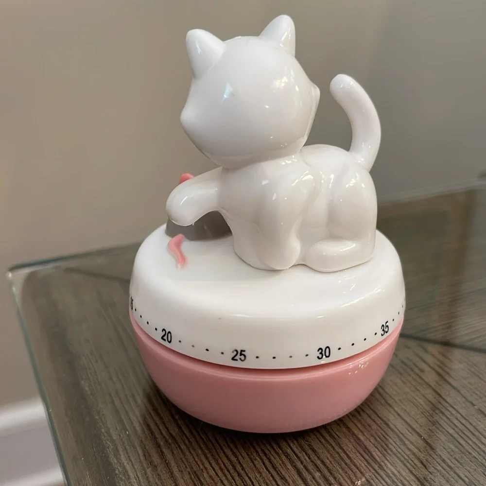 JOIE Cute Cat Kitchen Timer with Mouse, Acrylic, Retro Kitchen & Bag Ties